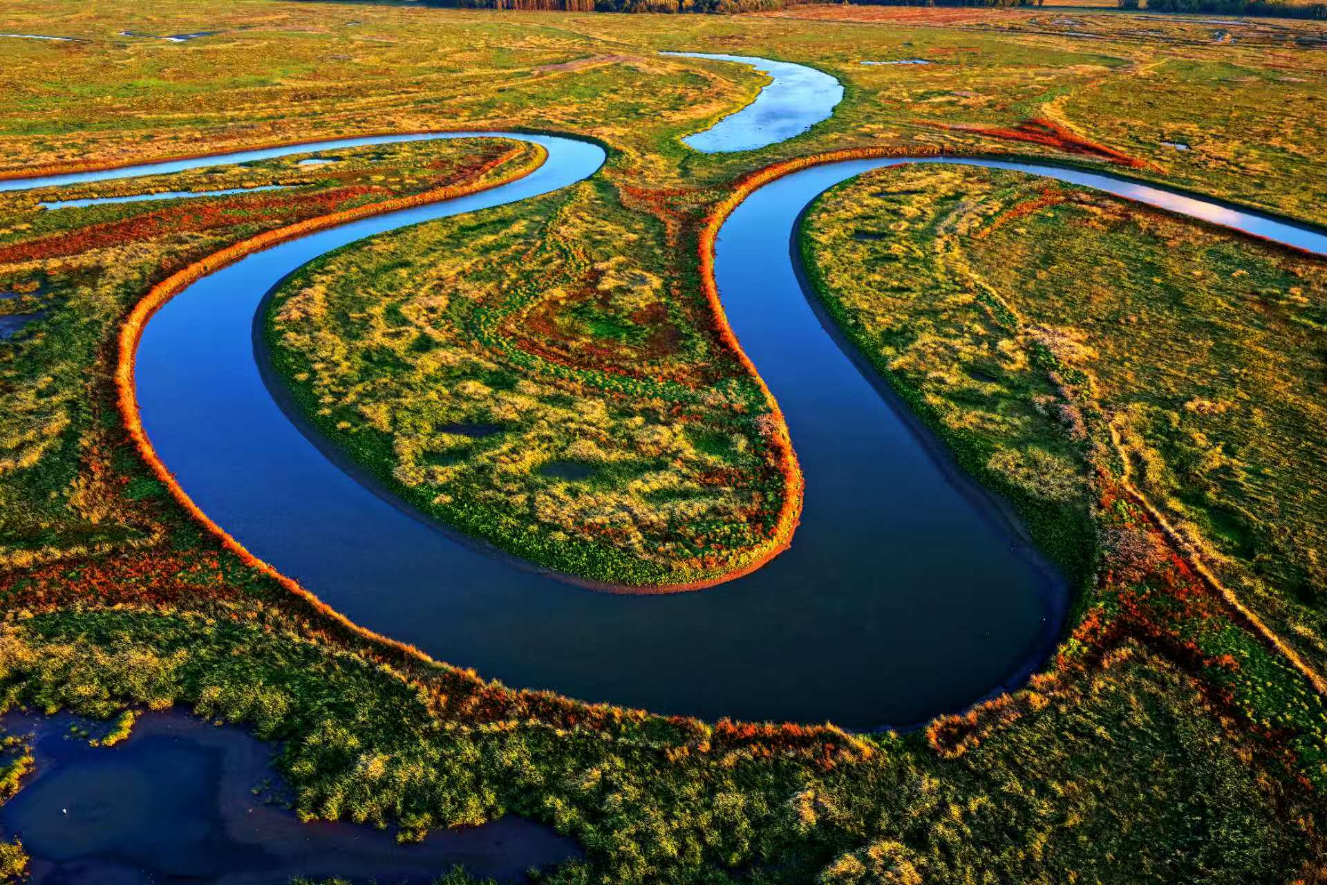 彩林映碧水 候鸟翩跹飞